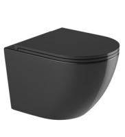 Унитаз подвесной Kerald AQUARIUS безободковый Торнадо 495*360*365,сиденье дюропласт, микролифт (soft close), черный матовый Унитаз подвесной Kerald AQUARIUS безободковый Торнадо 495*360*365,сиденье дюропласт, микролифт (soft close), черный матовый