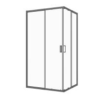 Душевое ограждениe 100*100*195 графит,6мм