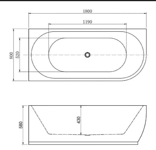 Ванна FAMILY ELEGANT A 1800х800 мм акриловая,слив-перелив, белый Gloss Finish (260048) в Сочи и Адлере