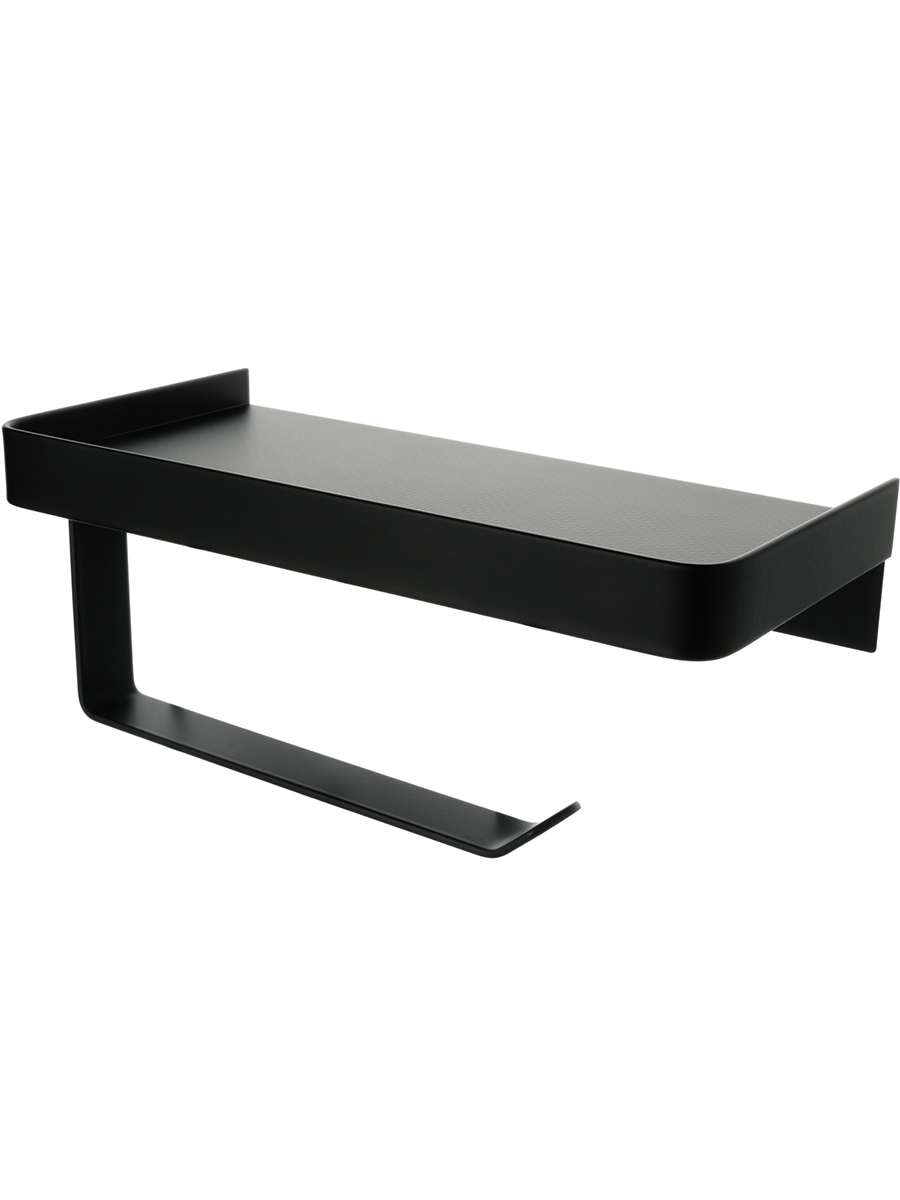 Fixsen HOTEL FX-31011B Бумагодержатель с полкой для телефона, черный