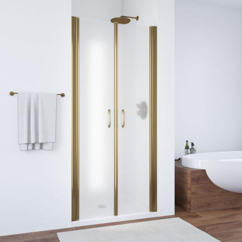 Дверь в душевой проем 90 см профиль дерево орех стекло бронза