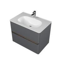 Savag 80 тумба подвесная серая матовая (дополнительно Astra 80 раковина керамическая)