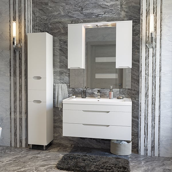 Soho Quadro 80/2 тумба подвесная с доводчиком (дополнительно раковина Deep-80) в Сочи и Адлере