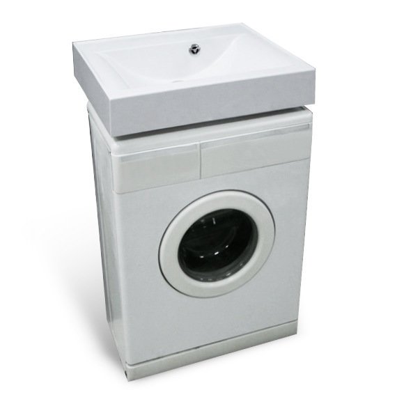 Раковина Эстет Комфорт 59 ФР-00000805 над стиральной машиной Белая в Сочи и Адлере
