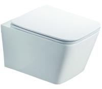 Унитаз подвесной Azario NOVA 530х350х360 безободковый с ультра тонким сиденьем микролифт, белый