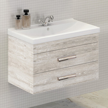 COMFORTY Тумба-умывальник "Никосия-80П" дуб белый с раковиной Fest 80 F01 COMFORTY Тумба-умывальник "Никосия-80П" дуб белый с раковиной Fest 80 F01