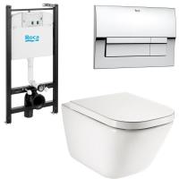 ПЭК Roca THE GAP Rimless унитаз+сид.микр.+инстал.+кнопка ПЭК Roca THE GAP Rimless унитаз+сид.микр.+инстал.+кнопка