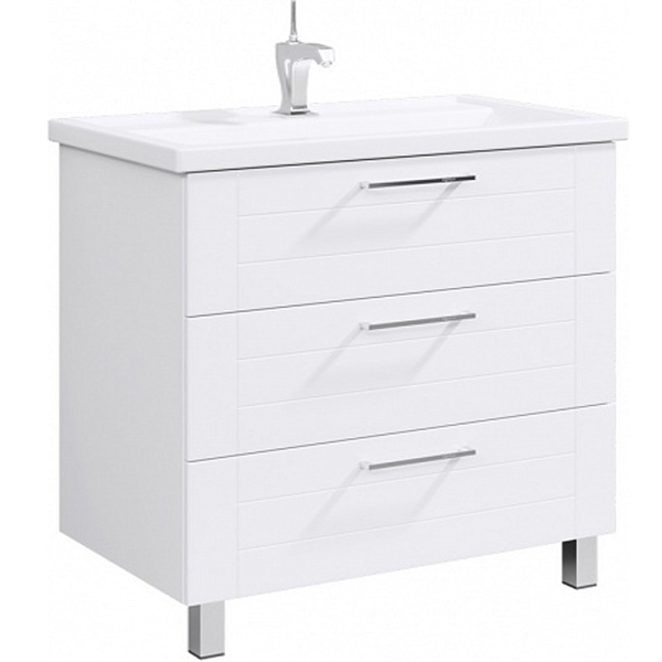 МАНЧЕСТЕР 80 Тумба на ножках, три ящика, белая с раковиной ФОСТЕР 80 (Ш81хВ89хГ46) МАНЧЕСТЕР 80 Тумба на ножках, три ящика, белая с раковиной ФОСТЕР 80 (Ш81хВ89хГ46)
