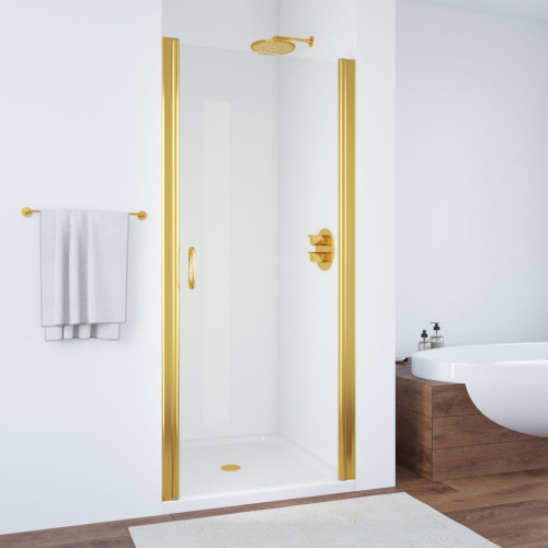 Дверь в душевой проем ЕР 60 09 01 профиль золото стекло прозрачное