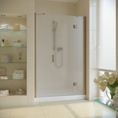 Дверь в душевой проем AFP-F 150 05 10 профиль бронза, стекло сатин ПРАВАЯ