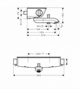 13141000 HG Ecostat Select Термостат для ванны Ecostat Select BM 1/2  в Сочи и Адлере 13141000 HG Ecostat Select Термостат для ванны Ecostat Select BM 1/2  в Сочи и Адлере