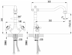 Смеситель Lemark Vintage LM2805B для кухни в Сочи и Адлере Смеситель Lemark Vintage LM2805B для кухни в Сочи и Адлере