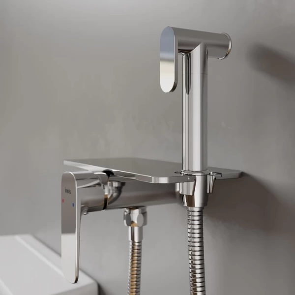 Встраиваемый смеситель с гигиеническим душем, полка, Axes, IDDIS, AXESBSHi08 в Сочи и Адлере