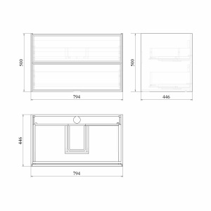 Тумба Dante 80 подвесная, серая матовая (дополнительно Style 80 раковина из литьевого мрамора) в Сочи и Адлере