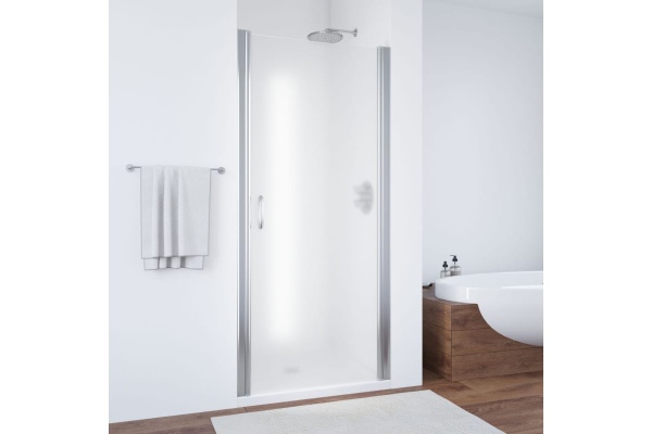 Дверь в душевой проем ЕР 95 08 10 профиль хром глянцевый стекло сатин