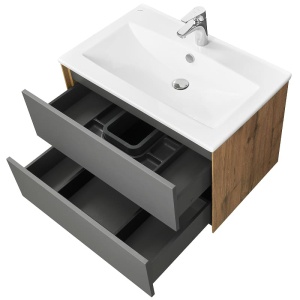 Сохо 75 Тумба-умывальник Дуб Веллингтон/Графит софт (Умывальник"Элина-75") в Сочи и Адлере Сохо 75 Тумба-умывальник Дуб Веллингтон/Графит софт (Умывальник"Элина-75") в Сочи и Адлере