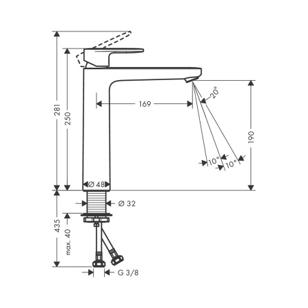 71582000 Смеситель Hansgrohe Vernis Blend  для раковины, хром в Сочи и Адлере