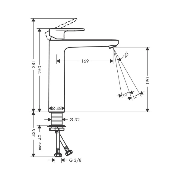 71582000 Смеситель Hansgrohe Vernis Blend  для раковины, хром в Сочи и Адлере 71582000 Смеситель Hansgrohe Vernis Blend  для раковины, хром в Сочи и Адлере