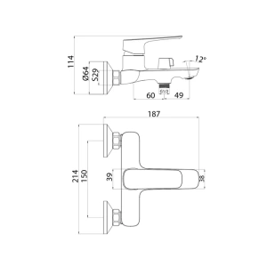 Смеситель для ванны, Sign, IDDIS, SIGSB02i02WA в Сочи и Адлере Смеситель для ванны, Sign, IDDIS, SIGSB02i02WA в Сочи и Адлере