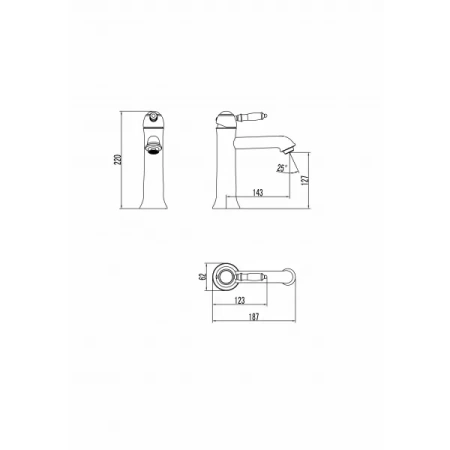 Смеситель Lemark Villa LM4837B для умывальника средний, монол., с донным клапаном клик-клак, бронза в Сочи и Адлере