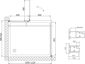 Душевое ограждение 85*100 ( дверка по 85 стороне) - левое открытие.Профиль хром/стекло бронза в Сочи и Адлере