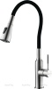 Смеситель Lemark Expert LM5082S-Black для кухни, с гибким изливом и 2-х фун. аэрат, сталь/черный