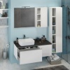 COMFORTY Тумба-умывальник "Милан-120" белый глянец с антрацитовой столешницей, с раковиной COMFORTY T-Y9378	 в Сочи и Адлере