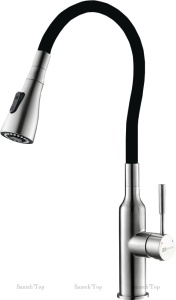 Смеситель Lemark Expert LM5082S-Black для кухни, с гибким изливом и 2-х фун. аэрат, сталь/черный Смеситель Lemark Expert LM5082S-Black для кухни, с гибким изливом и 2-х фун. аэрат, сталь/черный