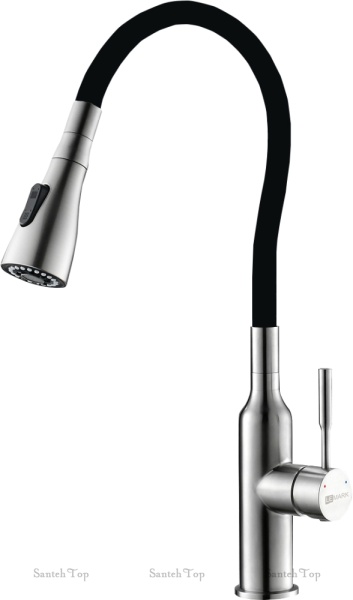 Смеситель Lemark Expert LM5082S-Black для кухни, с гибким изливом и 2-х фун. аэрат, сталь/черный Смеситель Lemark Expert LM5082S-Black для кухни, с гибким изливом и 2-х фун. аэрат, сталь/черный