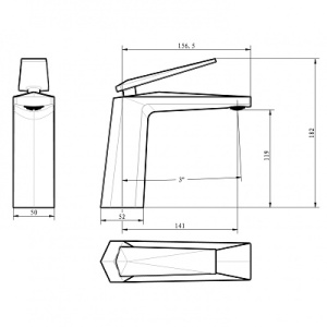 Смеситель для умывальника VENTURO белый+ золото в Сочи и Адлере Смеситель для умывальника VENTURO белый+ золото в Сочи и Адлере