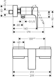 32560000 HG Metropol Смеситель для душа, однорычажный, BМ, хром в Сочи и Адлере 32560000 HG Metropol Смеситель для душа, однорычажный, BМ, хром в Сочи и Адлере