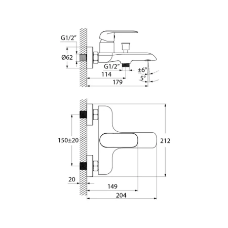 Смеситель для ванны, белый/хром, Calipso, IDDIS, CALSB00i02WA в Сочи и Адлере