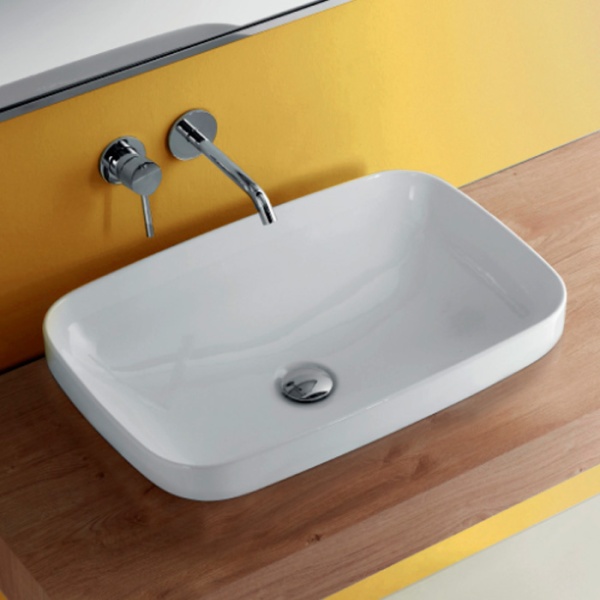 Kerasan Tribeca Раковина встраиваемая/накладная 60х38см, без отверстия под смеситель, цвет: белый Kerasan Tribeca Раковина встраиваемая/накладная 60х38см, без отверстия под смеситель, цвет: белый