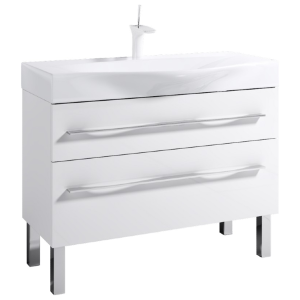 БЕРГАМО 100 Тумба подвесная, два ящика, белая БЕЗ РАКОВИНЫ (Бергамо 100) БЕРГАМО 100 Тумба подвесная, два ящика, белая БЕЗ РАКОВИНЫ (Бергамо 100)