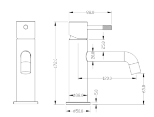 Смеситель для умывальника, Uno. White Gold в Сочи и Адлере