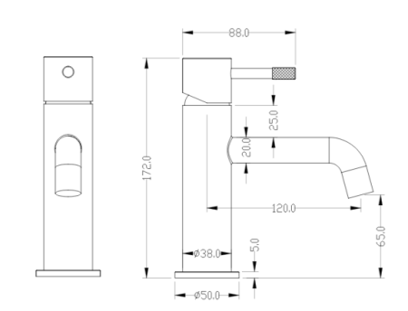 Смеситель для умывальника, Uno. White Gold в Сочи и Адлере