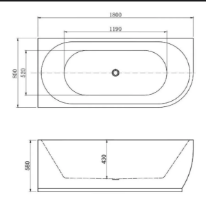 Ванна FAMILY ELEGANT A 1800х800 мм акриловая,слив-перелив, белый Gloss Finish (260048) в Сочи и Адлере