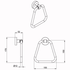 Полотенцедержатель AZARIO NESSY, хром (AZ-73111) в Сочи и Адлере