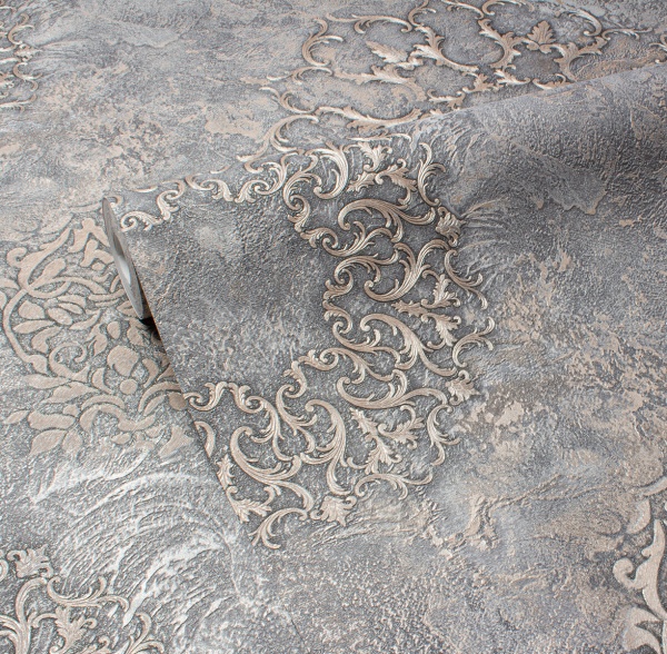 Обои Victoria Stenova Leonardo винил на флизелиновой основе, 1.06*10.05 м, золотисто-графитовый мотив в Сочи и Адлере