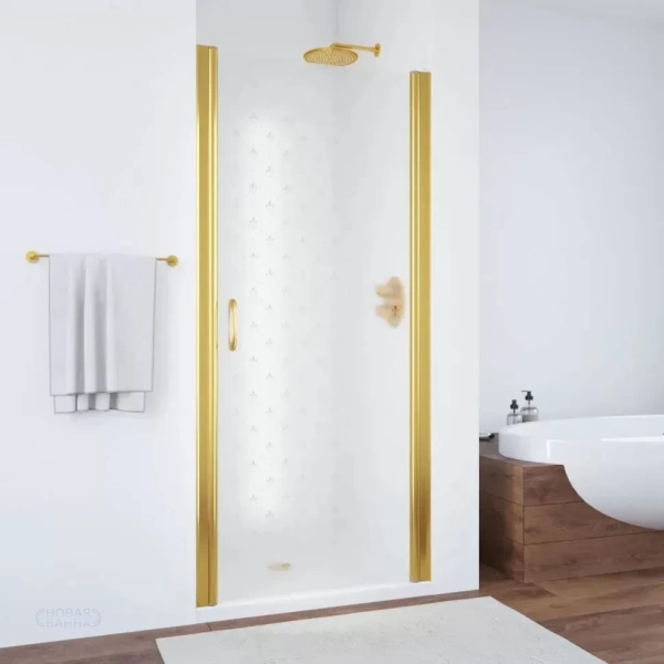 Дверь в душевой проем, стекло Флер-де-лис