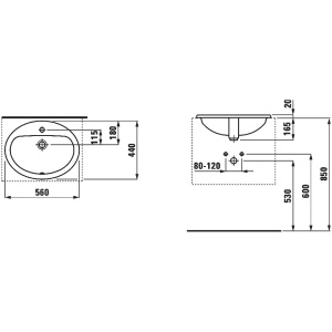 8.1395.1.000.104.1 умывальник PRO встарив. сверху /56х44х16,5/ (бел) в Сочи и Адлере 8.1395.1.000.104.1 умывальник PRO встарив. сверху /56х44х16,5/ (бел) в Сочи и Адлере