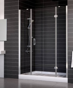 Дверь в душевой проем AFP-F 150 08 01 профиль хром глянцевый, стекло прозрачное