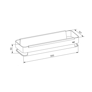 Полка, нержавеющая сталь,черная, SHE13SBi44, ID в Сочи и Адлере