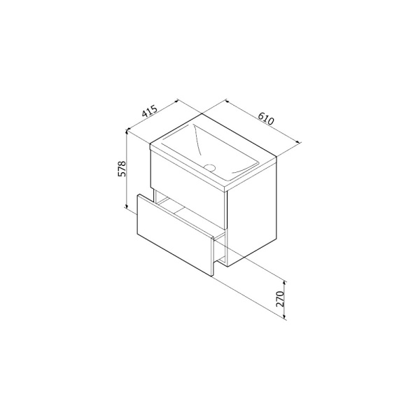 GEM База под раковину подвесной с 2 ящиком 60 см цвет: белый глянец в Сочи и Адлере GEM База под раковину подвесной с 2 ящиком 60 см цвет: белый глянец в Сочи и Адлере