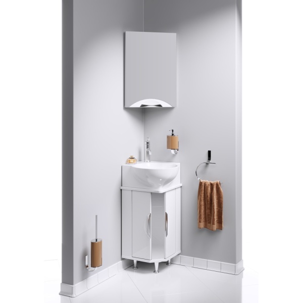 ДЕЛЬТА Шкафчик навесной угловой с зеркалом в Сочи и Адлере ДЕЛЬТА Шкафчик навесной угловой с зеркалом в Сочи и Адлере