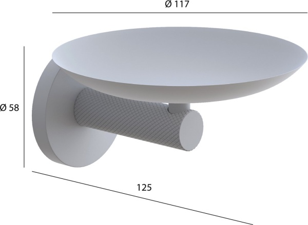 Настенная мыльница UNO Nikel Brush	 в Сочи и Адлере
