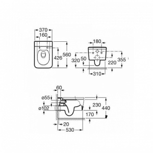 Сиденье с крышкой к компакту INSPIRA SQUARE подвесн.560мм и напол.645мм, микролифт в Сочи и Адлере