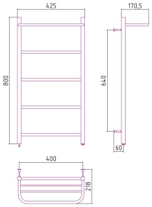 ЭПС СТИЛЬЕ "Формат 30 П" 800х500 (Полка + 4) П16 (74 Вт) в Сочи и Адлере ЭПС СТИЛЬЕ "Формат 30 П" 800х500 (Полка + 4) П16 (74 Вт) в Сочи и Адлере