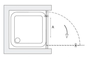 Душевая дверь  ЕР 90*190 в Сочи и Адлере