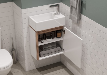 Тумба под раковину AQUATON Эклипс М46, правая, белая (1A172801EK49R) (приобретается отдельно раковина Эрис 46) в Сочи и Адлере